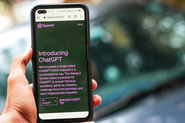 A mobile phone showing Chat GPT on the screen